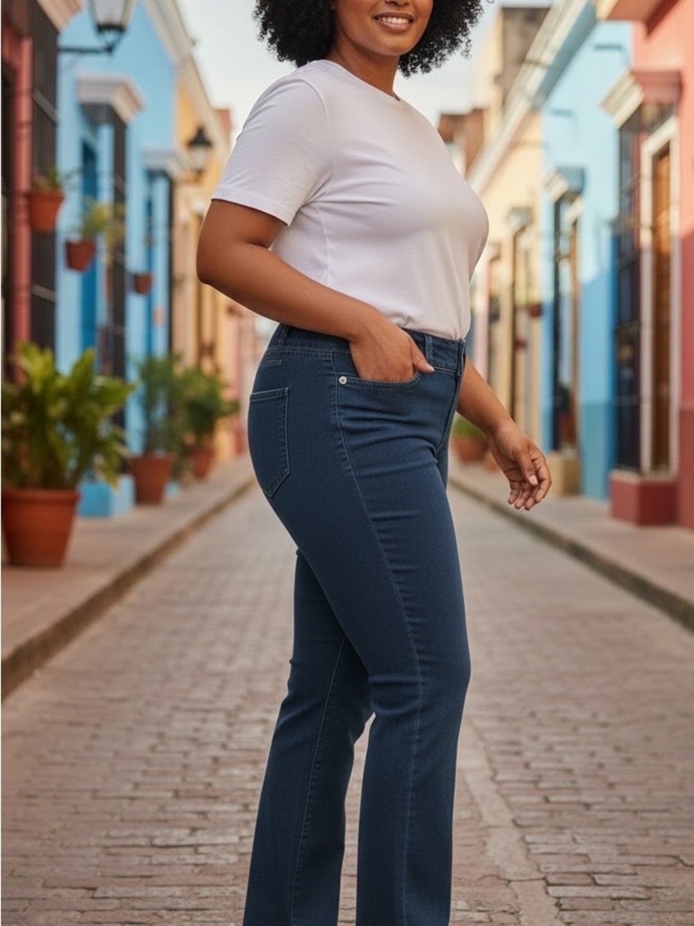 High-Rise Flare Jeans for Women in Dark Blue